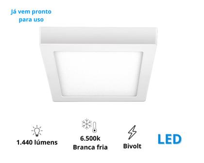 Imagem de Luminária Painel Plafon Kit c/10 Sobrepor LED 18W/6500k quadrada