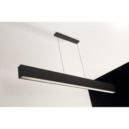 Imagem de Luminária Pendente 1 Lâmp. Retangular 65cm Alumínio Preto Arky