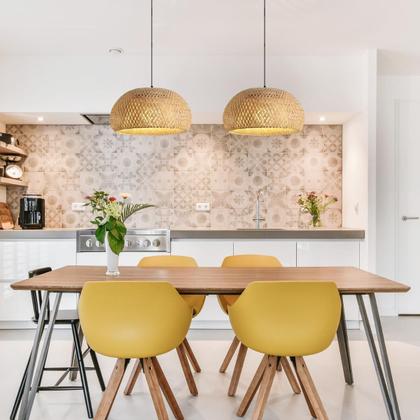 Imagem de Luminária Pendente 30cm Lustre Teto Bambu Natural Gimpo KJDD-E-639-30CM