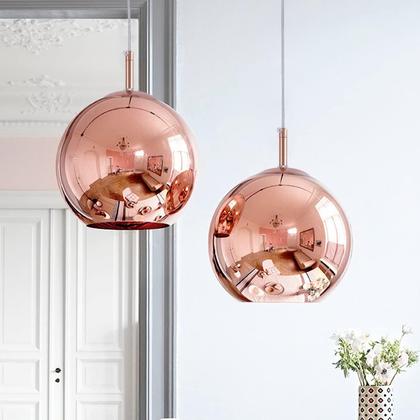 Imagem de Luminária Pendente 35Cm Globo Bola Dixon Rose Gold Gimpo