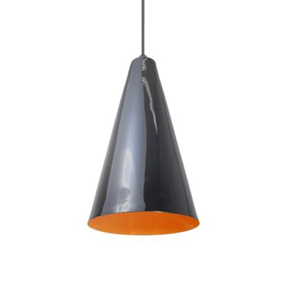 Imagem de Luminária Pendente Cone Com Interior Laranja Com Fiação 110/220v