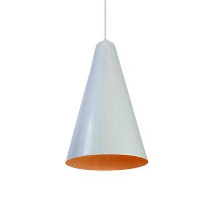 Imagem de Luminária Pendente Cone Com Interior Laranja Com Fiação 110/220v