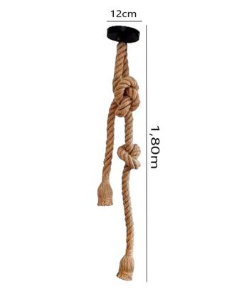 Imagem de Luminária Pendente Corda Dupla Rústico Retro Para Quarto Bancada Gourmet