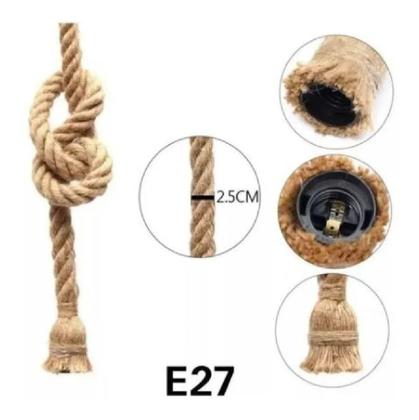 Imagem de Luminaria pendente corda marrom rústica bp-c1-e27 - CTB