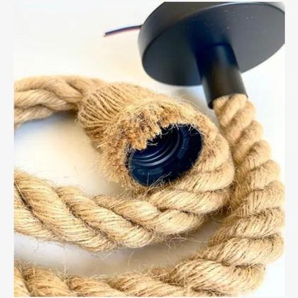 Imagem de Luminaria pendente corda marrom rústica bp-c1-e27 - CTB