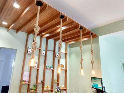 Imagem de Luminária Pendente Corda Rústico Retro Para Quarto Bancada Gourmet