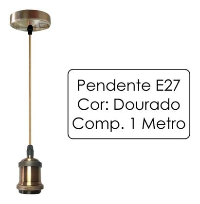 Imagem de Luminaria pendente de metal dourada bp-a1-e27 1m