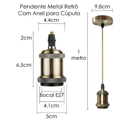 Imagem de Luminaria pendente de metal dourada bp-a1-e27 1m