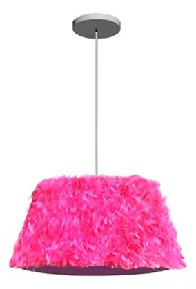 Imagem de Luminária Pendente Flower Barbie Grande 46Cm Fashion Rosa Pink Startec