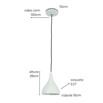 Imagem de Luminária Pendente Joana - Design Contemporâneo em Alumínio e Ferro