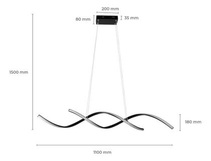 Imagem de Luminária Pendente Led Preto Espiral Dna Moderno Sala Jantar 110V/220V