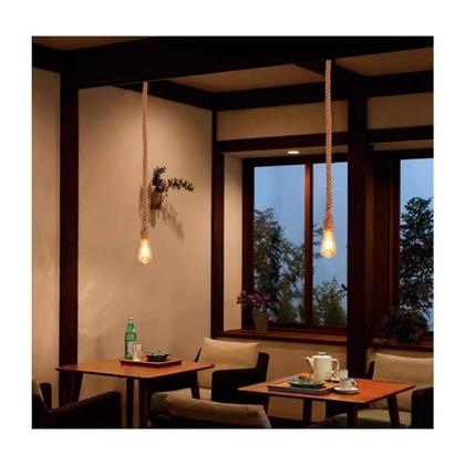 Imagem de Luminária Pendente Lustre Teto Corda Sisal 1 Metro Rústico