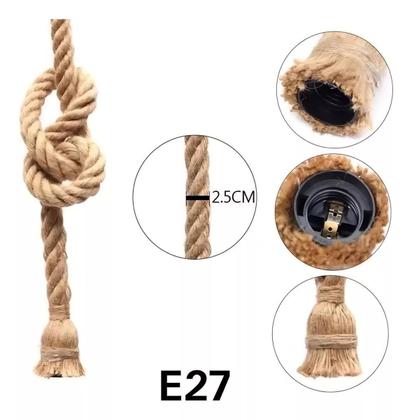 Imagem de Luminária Pendente Lustre Teto Corda Sisal 1,5 Metro Rústico
