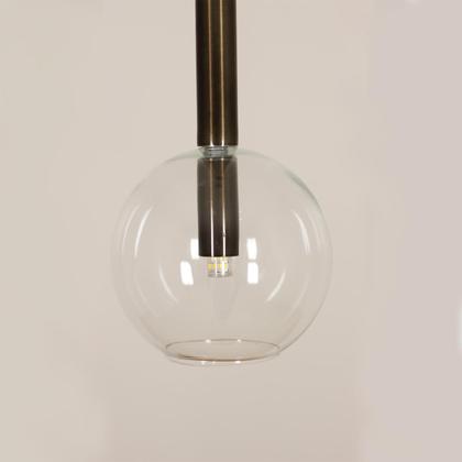 Imagem de Luminária Pendente Lustre Teto Tubo Globo Vidro 14Cm Bronze