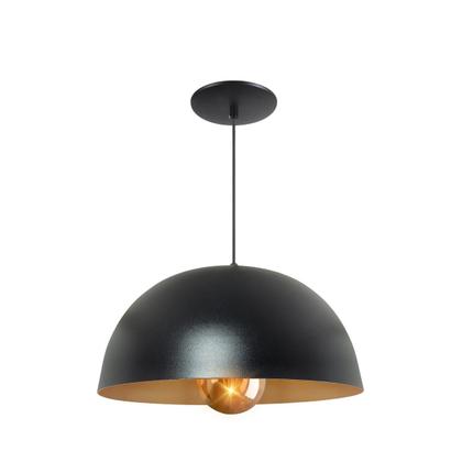 Imagem de Luminária Pendente Meia Lua 24cm Com Interior Cobre Fiação 110/220v