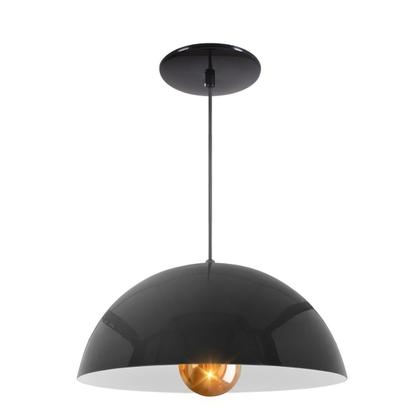 Imagem de Luminária Pendente Meia Lua 34cm Com Interior Branco Brilho Com Fiação 110/220v