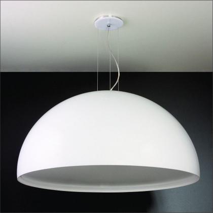 Imagem de Luminária Pendente Meia Lua 80cm Redondo Branco Luna