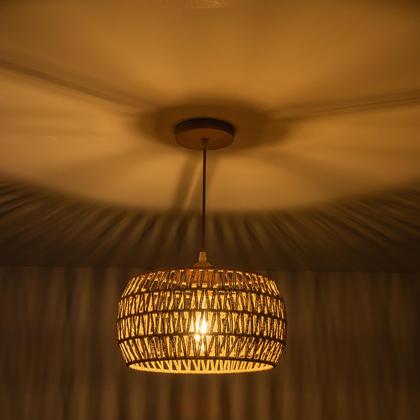 Imagem de Luminária pendente OCWHT Lustre de teto de vime