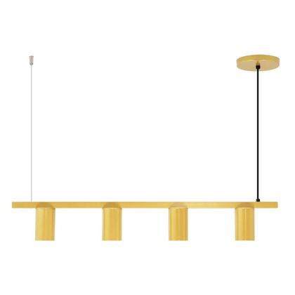 Imagem de Luminária Pendente Trilho Teto Balcão Gourmet Dourado 80cm