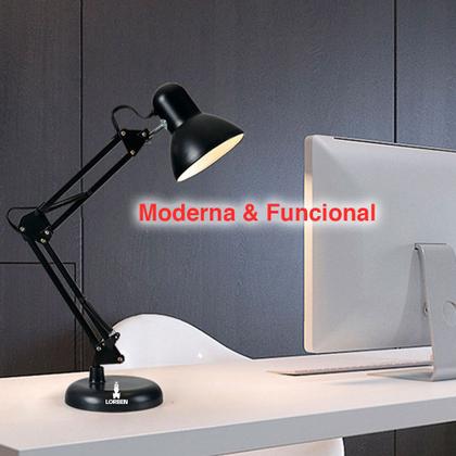 Imagem de Luminária Pixar Lorben Abajur de Mesa Articulada Garra e Base GT-6035-B
