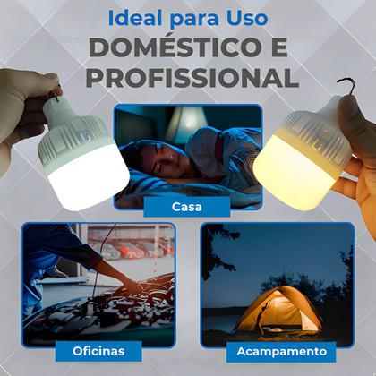 Imagem de Luminária Placa Solar Portátil Lâmpada Camping Recarregável Premium