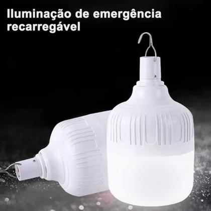 Imagem de Luminária Placa Solar Portátil Lâmpada Camping Recarregável Premium