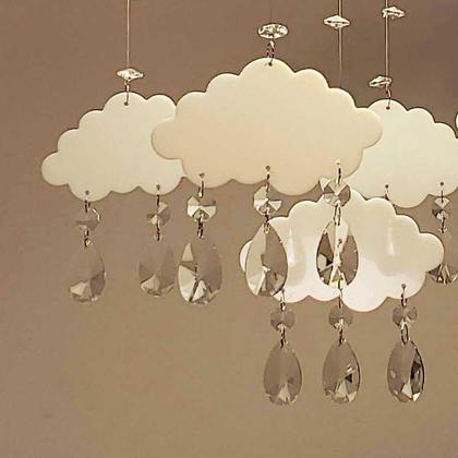 Imagem de Luminária Plafon Infantil Nuvens Com Cúpula 40X15 Branco