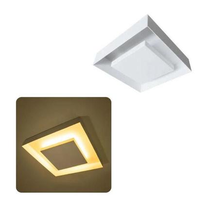 Imagem de Luminária Plafon Luz Indireta Sobrepor 30cm + 2 Lâmpadas Led 9w 3000k