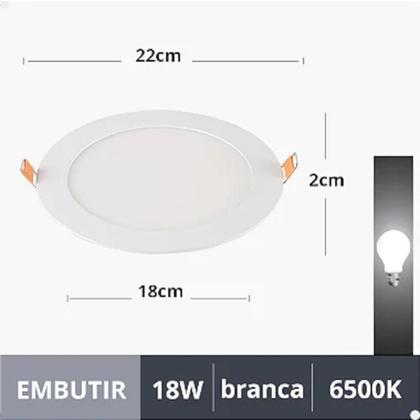 Imagem de Luminária Plafon Redonda De Embutir 18w 6500k Lorben