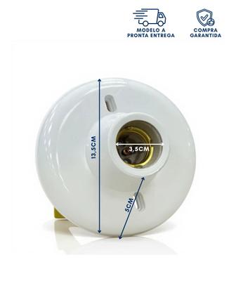 Imagem de Luminaria Plafonier Plafon Branco Com Bocal de Porcelana Soquete E27 Para Lampada