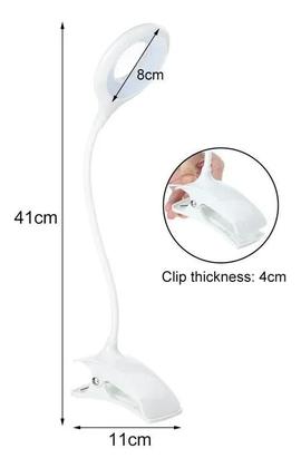 Imagem de Luminária Pregador Mesa Usb Recarregável Led Presilha