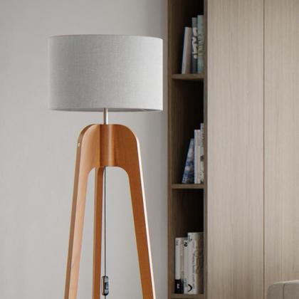 Imagem de Luminária Premium UniDecor em Madeira Cor Palha p/ Salas