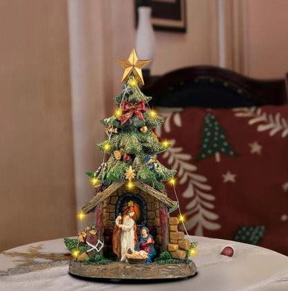 Imagem de Luminária Presépio Natalino Luz Enfeite Árvore Natal 30cm