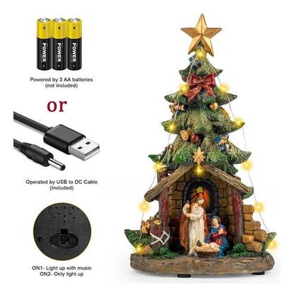 Imagem de Luminária Presépio Natalino Luz Enfeite Árvore Natal 30cm