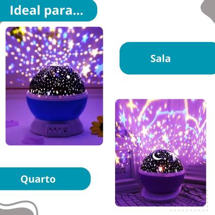 Imagem de Luminária Projetor Estrelas 360º Mesa Infantil Original