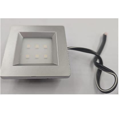 Imagem de Luminária Quadrada Led Para Móveis Branco Frio -13406- Blass Componentes Aro Aluminio Fosco