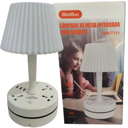Imagem de Luminária Recarregável com 3 Cores de Luz Minimen LED USB Gancho e Antiderrapante
