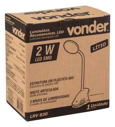 Imagem de Luminária Recarregável Led Lrv 830 Vonder