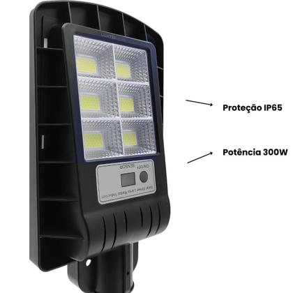 Imagem de Luminaria Refletor de Luz com carregamento Solar e sensor de movimento (300w) - Luatek