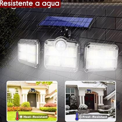 Imagem de Luminária Refletor Lâmpadas Solar Led Externa Sensor 138 leds Trio Jardim 270