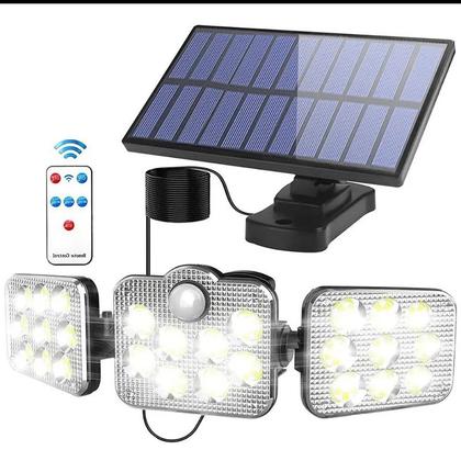 Imagem de Luminária Refletor Lâmpadas Solar Led Externa Sensor 138 leds Trio Jardim 270