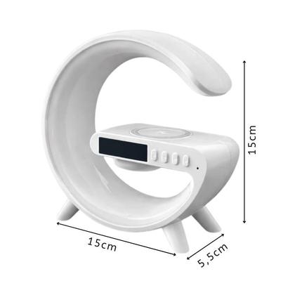 Imagem de Luminária RGB Carregador Sem Fio Bivolt Relógio Display Hora