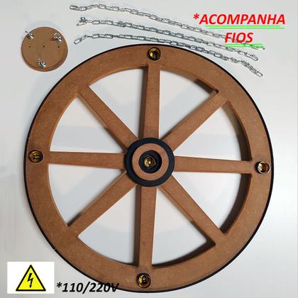 Imagem de Luminária Roda De Carroça 5 Bocal 65 Cm Diâmetro 110/220 V