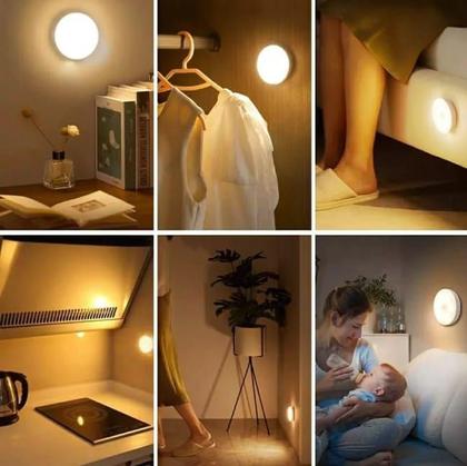 Imagem de Luminaria Sensor De Presença E Movimento Led Luz Noturna Inteligente Sem Fio Recarregável Usb