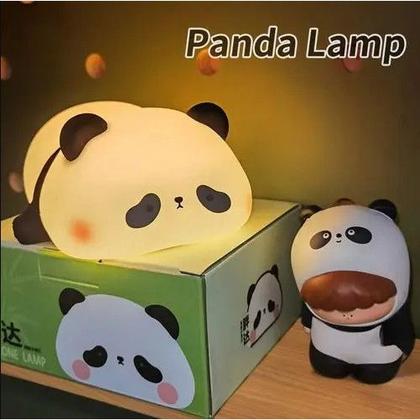 Imagem de Luminária Silicone Noturna Sensor Toque Panda Recarregável