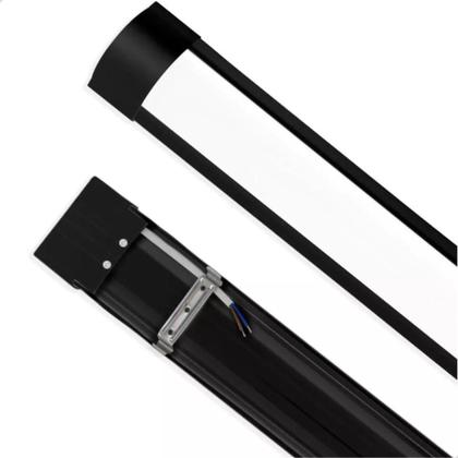 Luminária Slim Preta LED Linear Sobrepor 60cm 18W 6500k - INLUSS Imagem de Luminária Slim Preta LED Linear Sobrepor 60cm 18W 6500k