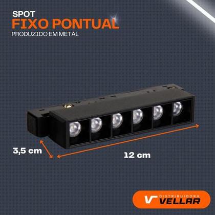 Imagem de Luminaria Smd Pontual Fixa 6w Para Trilho Magnético 48v Led