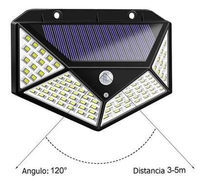 Imagem de Luminaria Solar 100 leds branco quente Sensor de Movimento Presença Kit 10 Uni 3 Funçoes Lampada Iluminaçao