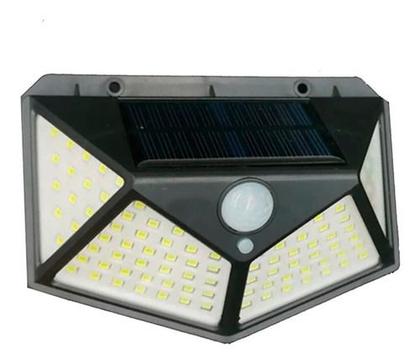 Imagem de Luminaria Solar 100 leds branco quente Sensor de Movimento Presença Kit 10 Uni 3 Funçoes Lampada Iluminaçao
