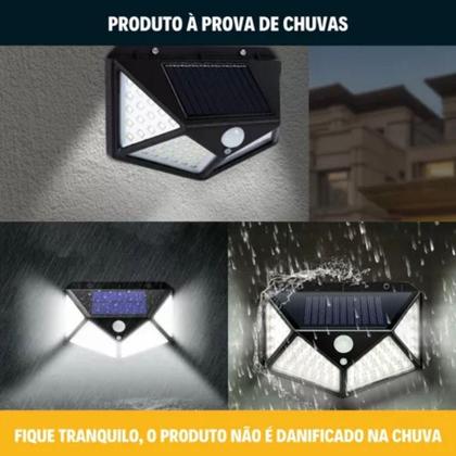 Imagem de Luminária Solar 100 Leds Com Sensor De Movimento Barata